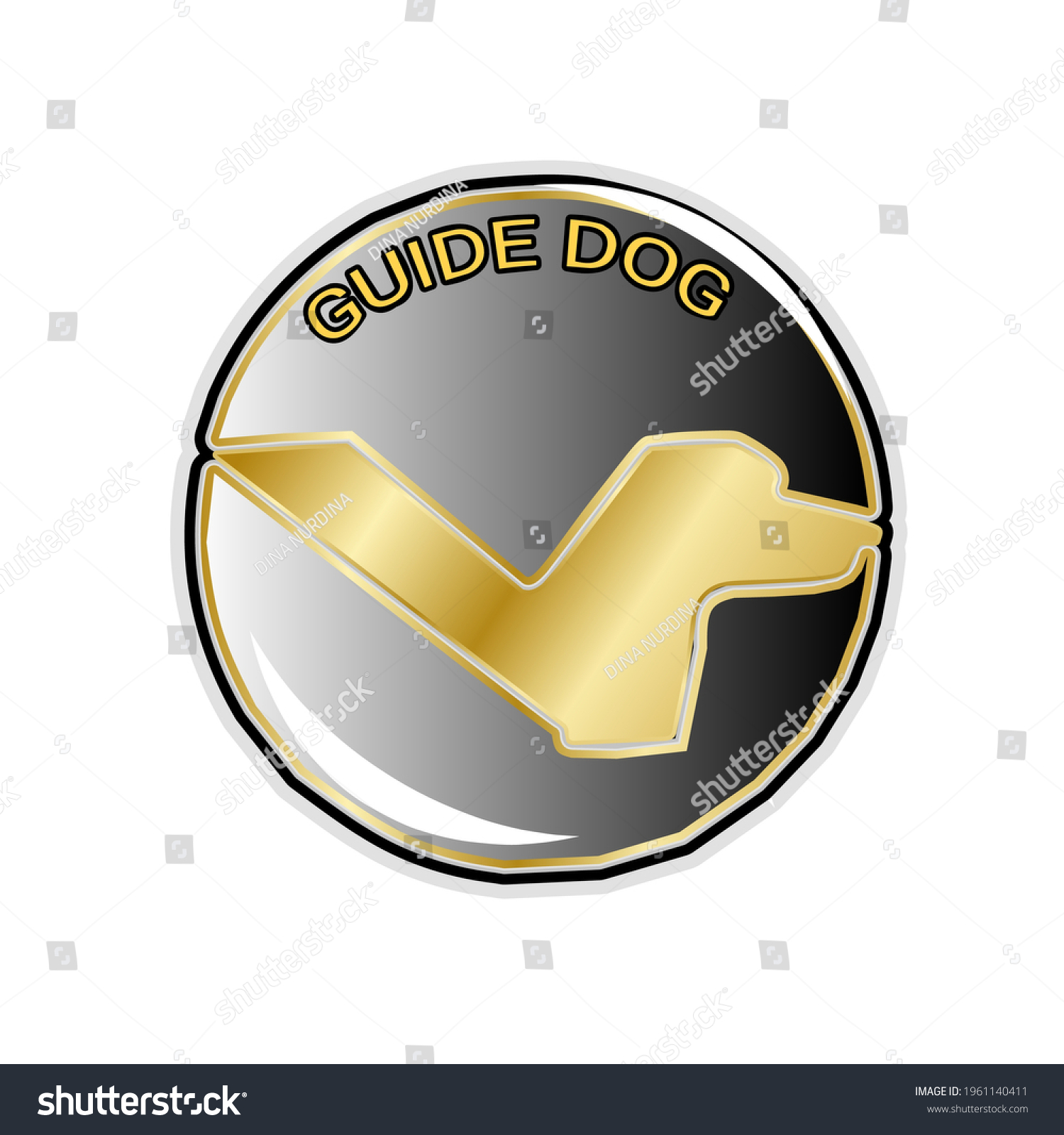 Illustration vector of Guide Dog for International Guide Dog Day on April 28th, as a template, emblem, logo, stamp, sticker, etc #1961140411