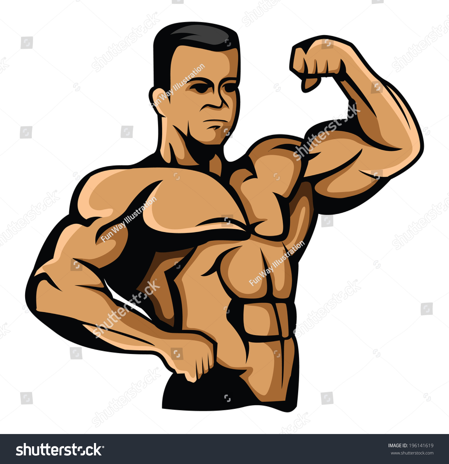 Body Builder - Royalty Free Stock Vector 196141619 - Avopix.com