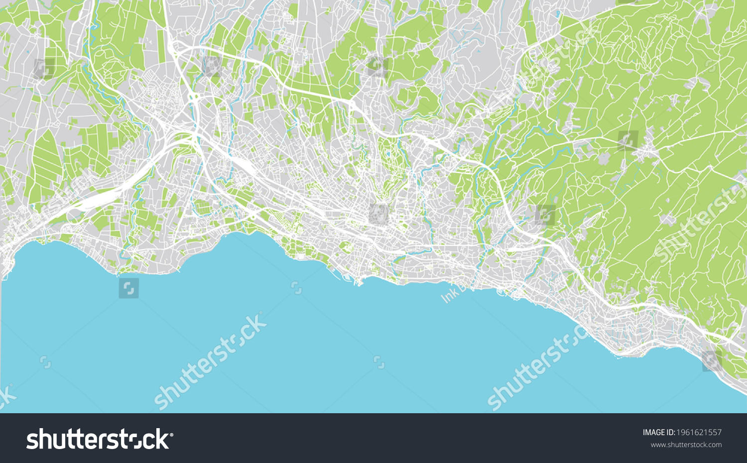 Urban vector city map of Lausanne, Switzerland, - Royalty Free Stock ...