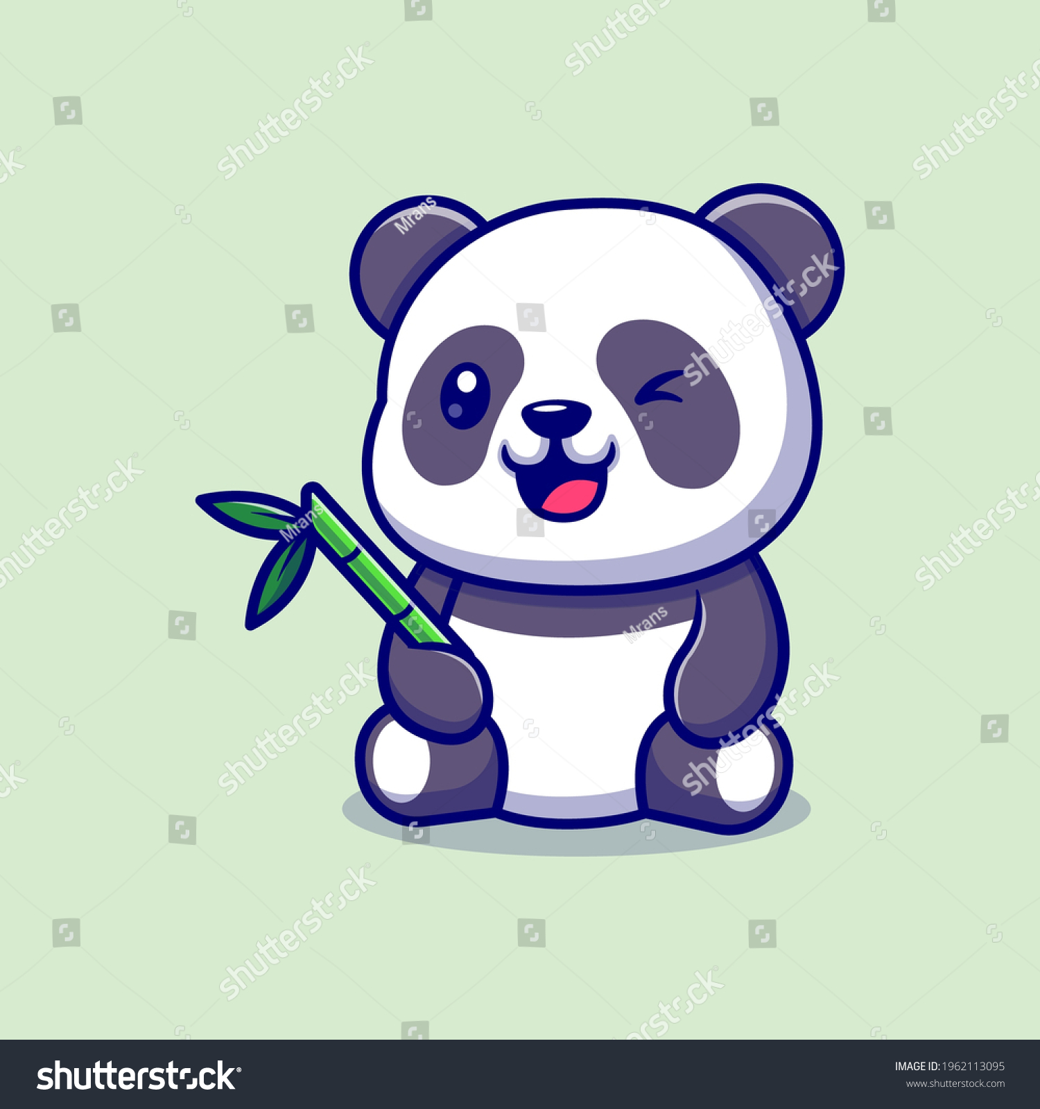 vector mascot cute panda character very happy - Royalty Free Stock ...