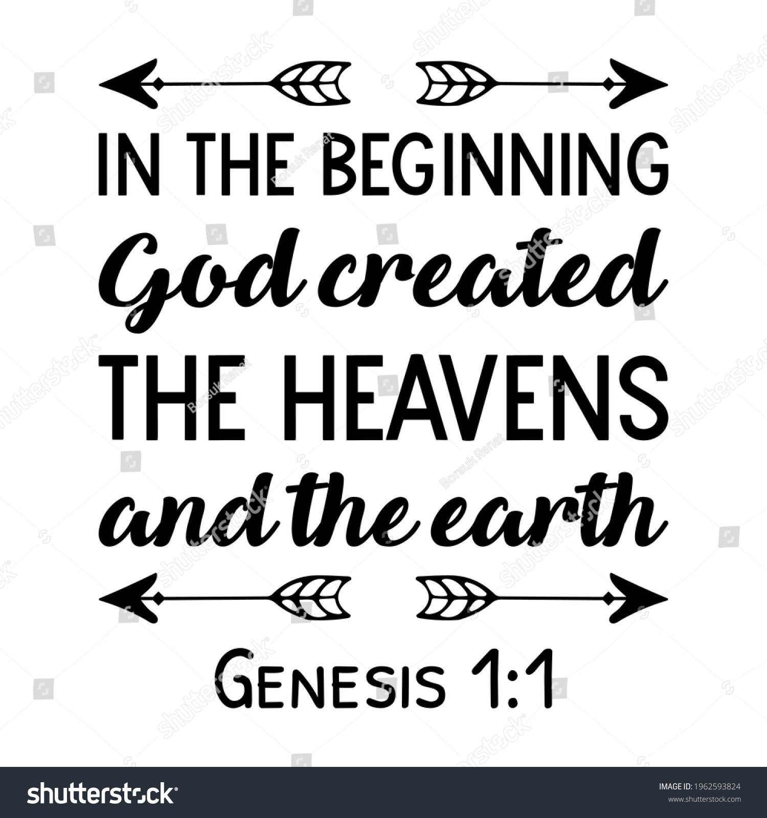 In the beginning God created the heavens and the - Royalty Free Stock ...