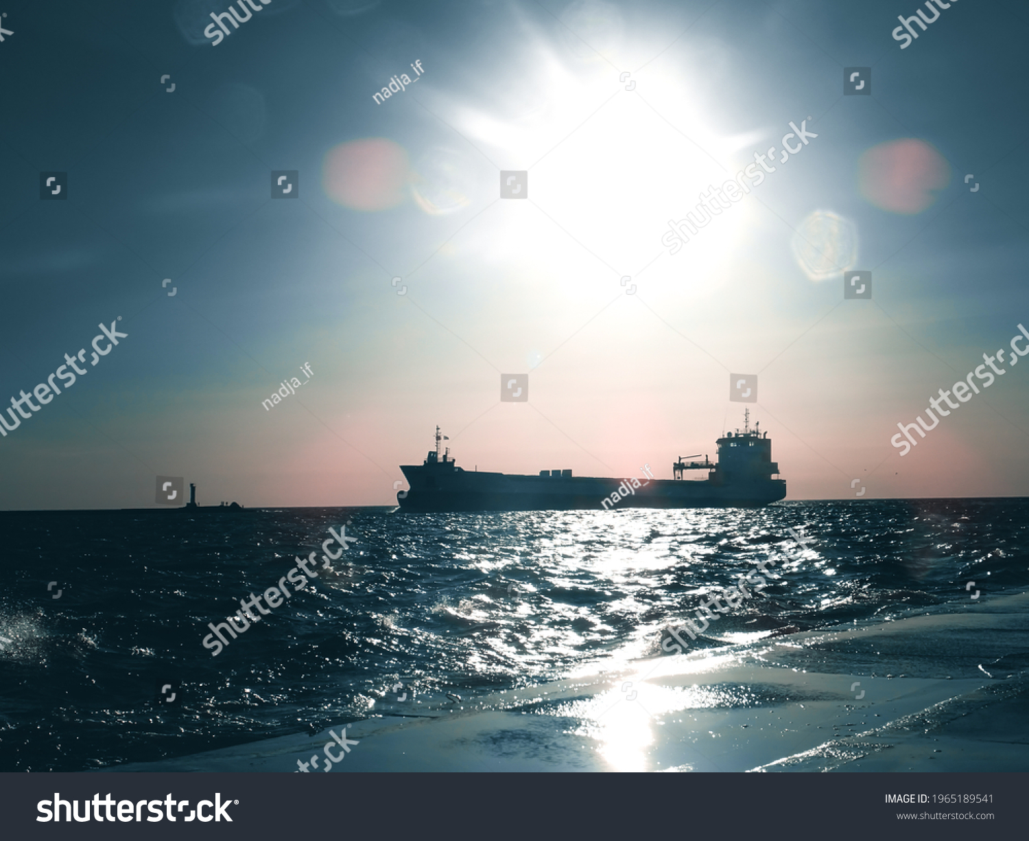 ships on sea during sunset #1965189541