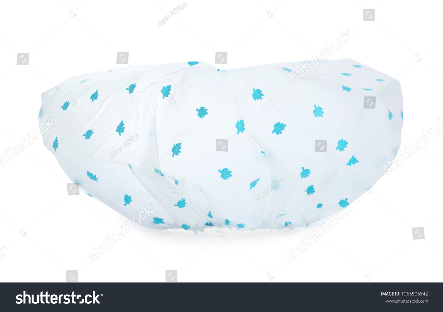 Waterproof shower cap with pattern isolated on white #1965506542