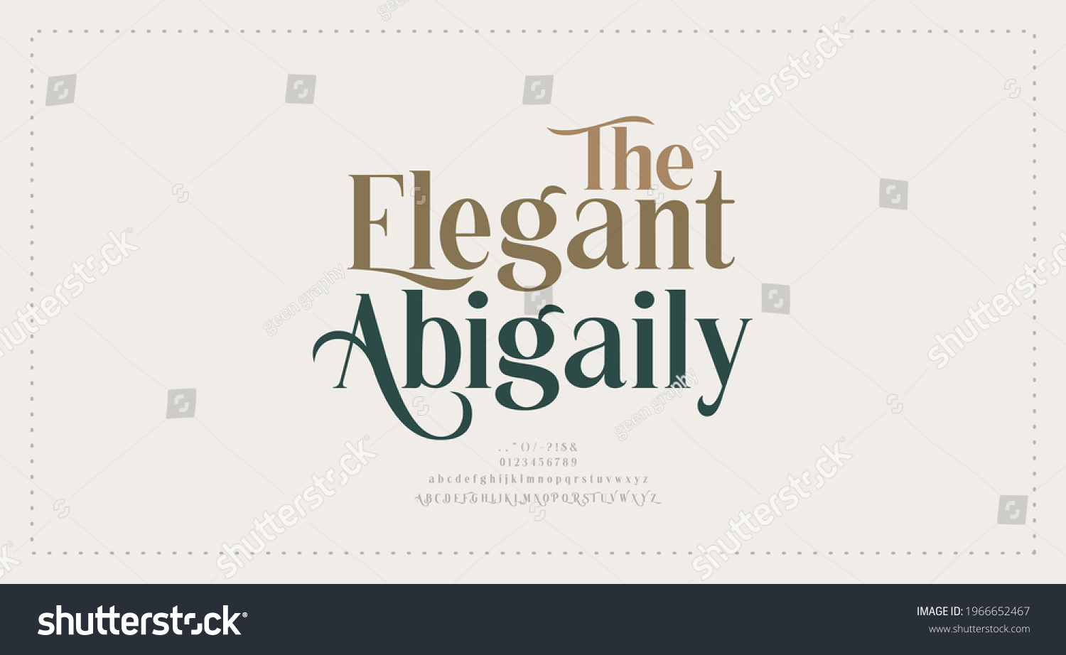 Elegant wedding alphabet letters font and number. Typography Luxury classic lettering serif fonts decorative vintage retro concept. vector illustration #1966652467