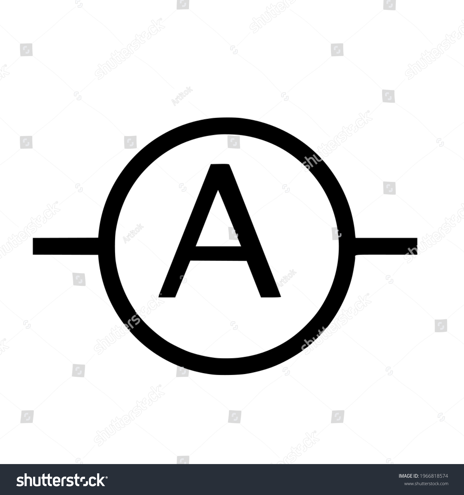 Electronic ampere symbols for ammeter.Vector - Royalty Free Stock ...