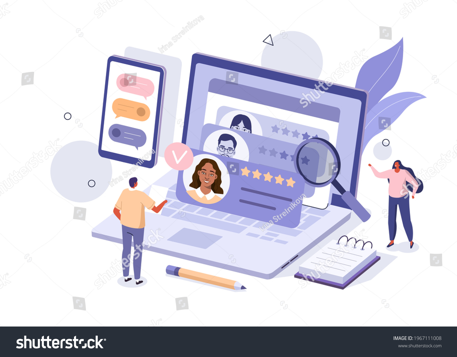 People Characters Choosing Best Candidate for Job. Hr Managers Searching New Employee. Recruitment Process. Human Resource Management and Hiring Concept. Flat Isometric Vector Illustration. #1967111008