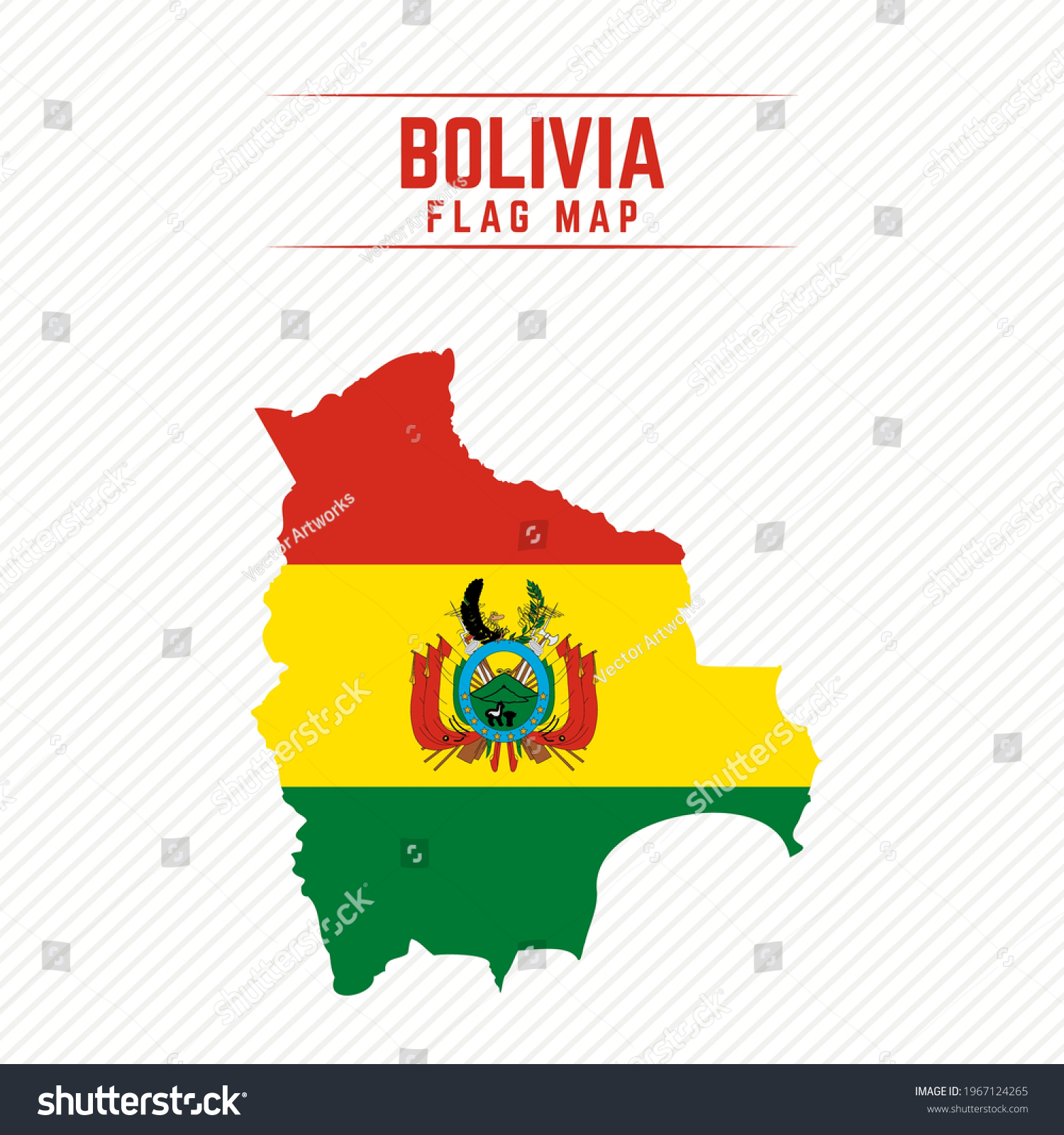 Flag Map of Bolivia. Bolivia Flag Map #1967124265