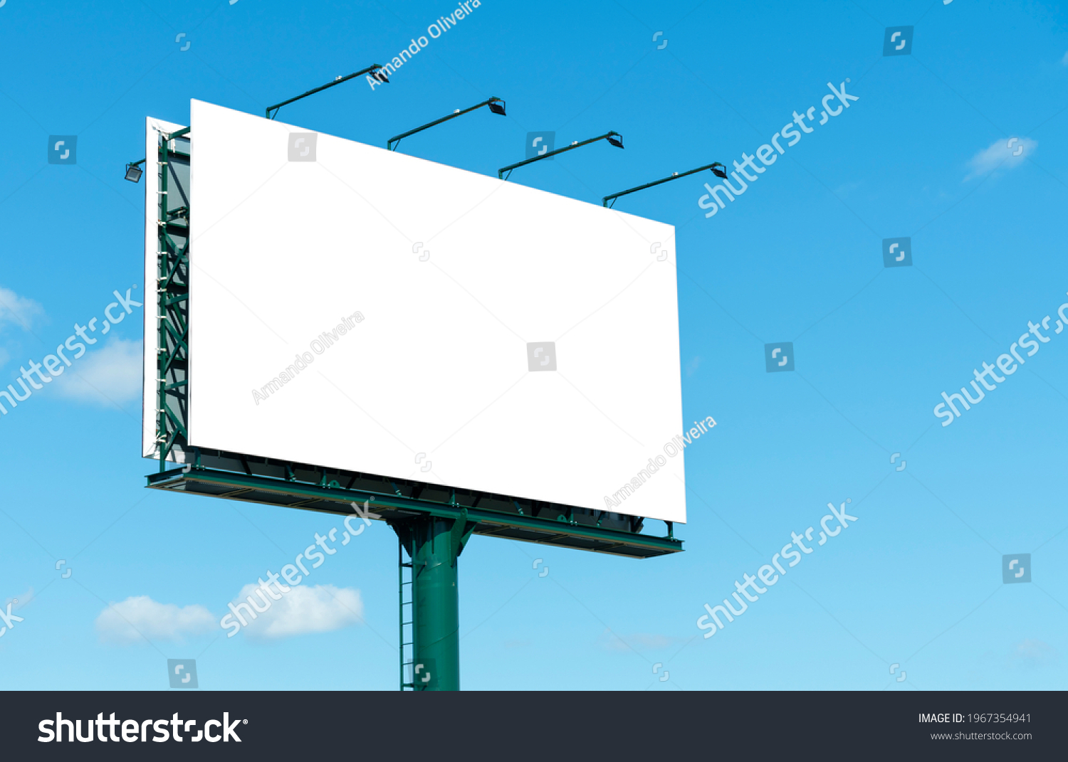 empty advertising billboard on the highway, with blue sky - advertising concept - copy space - mockup
 #1967354941