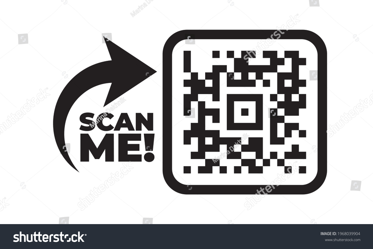 Scan me icon with QR code. Qrcode tempate for mobile app 
 #1968039904