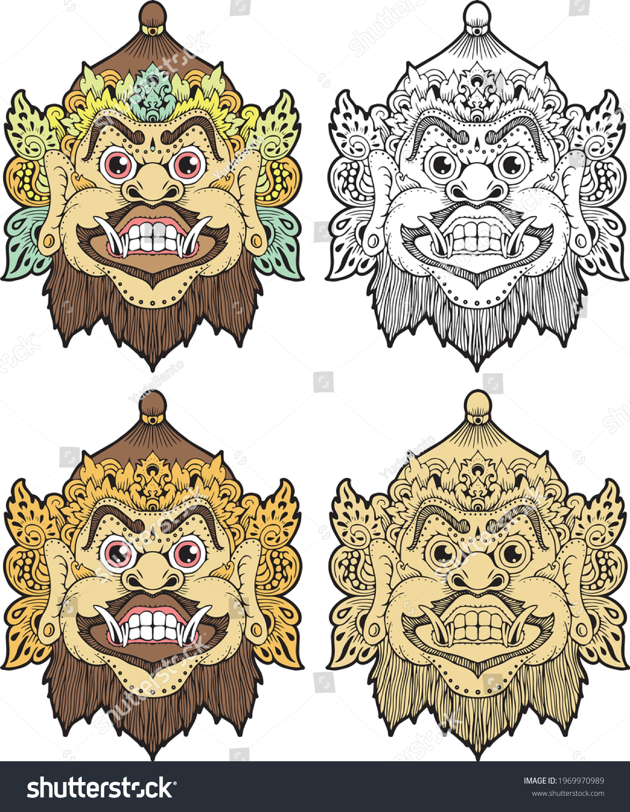 Balinese giant head vector illustration - Royalty Free Stock Vector ...