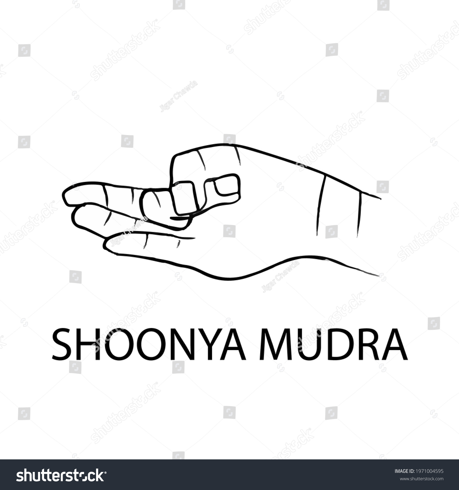 shoonya mudra hand gesture vector image - Royalty Free Stock Vector ...