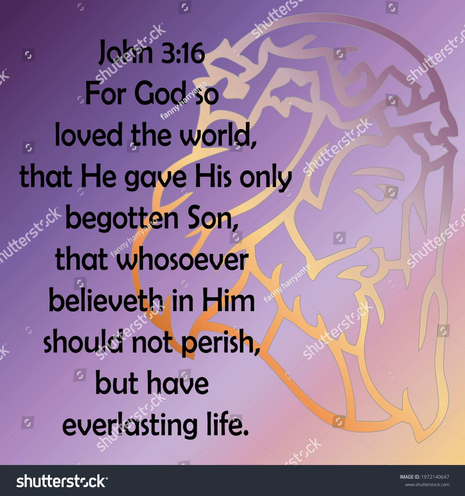 Bible verse. John 3:16 For God so loved the - Royalty Free Stock Vector ...