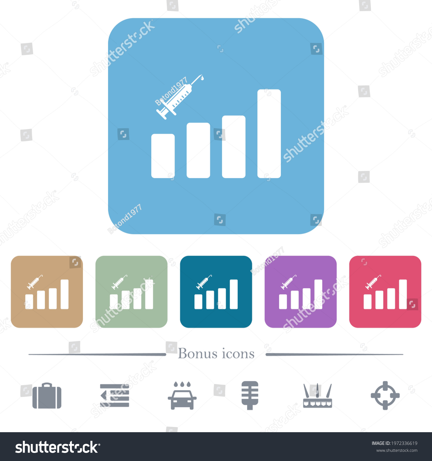 Vaccination graph white flat icons on color - Royalty Free Stock Vector ...