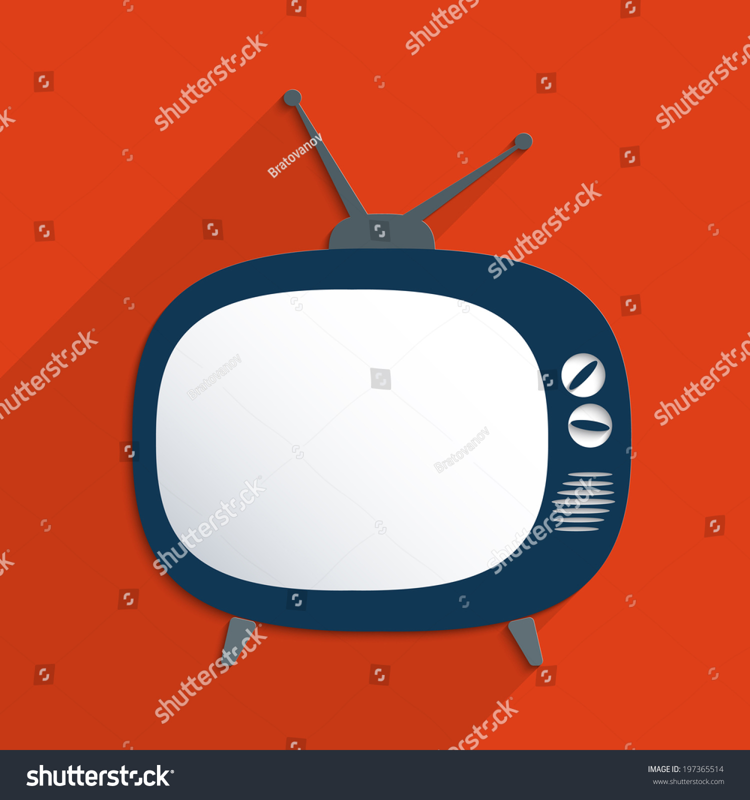 Retro TV blank template. Flat design - Royalty Free Stock Vector 197365514 - Avopix.com