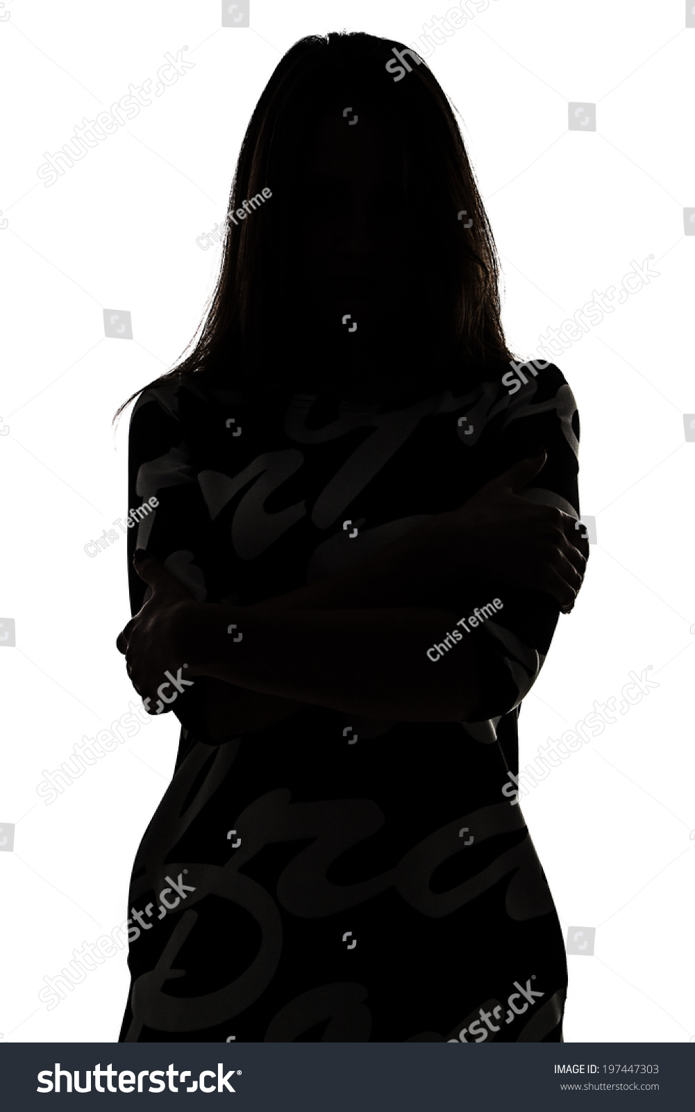 Silhouette of a woman - isolated photo of a woman #197447303