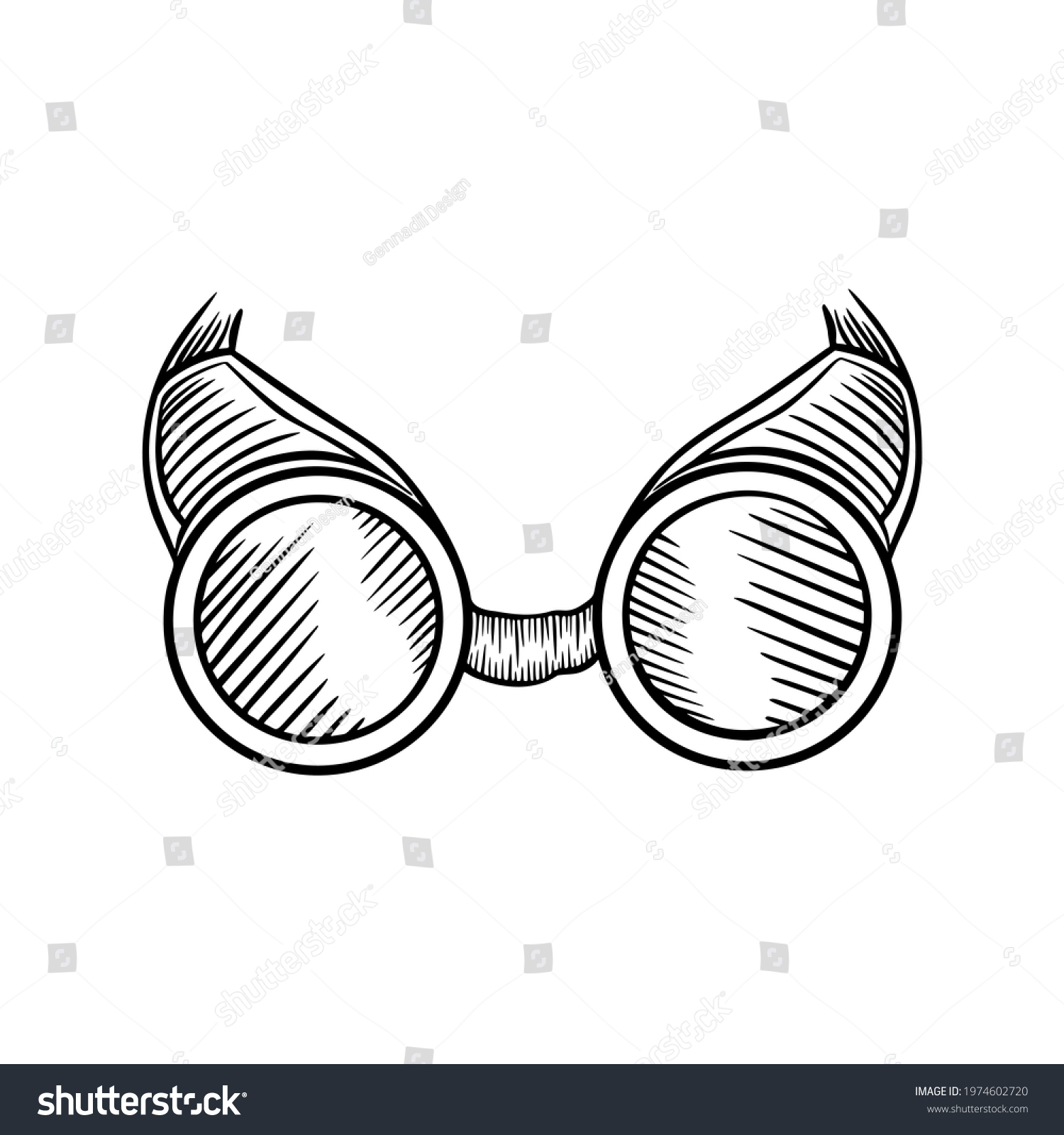 vector illustration metal steampunk goggles with Royalty Free Stock