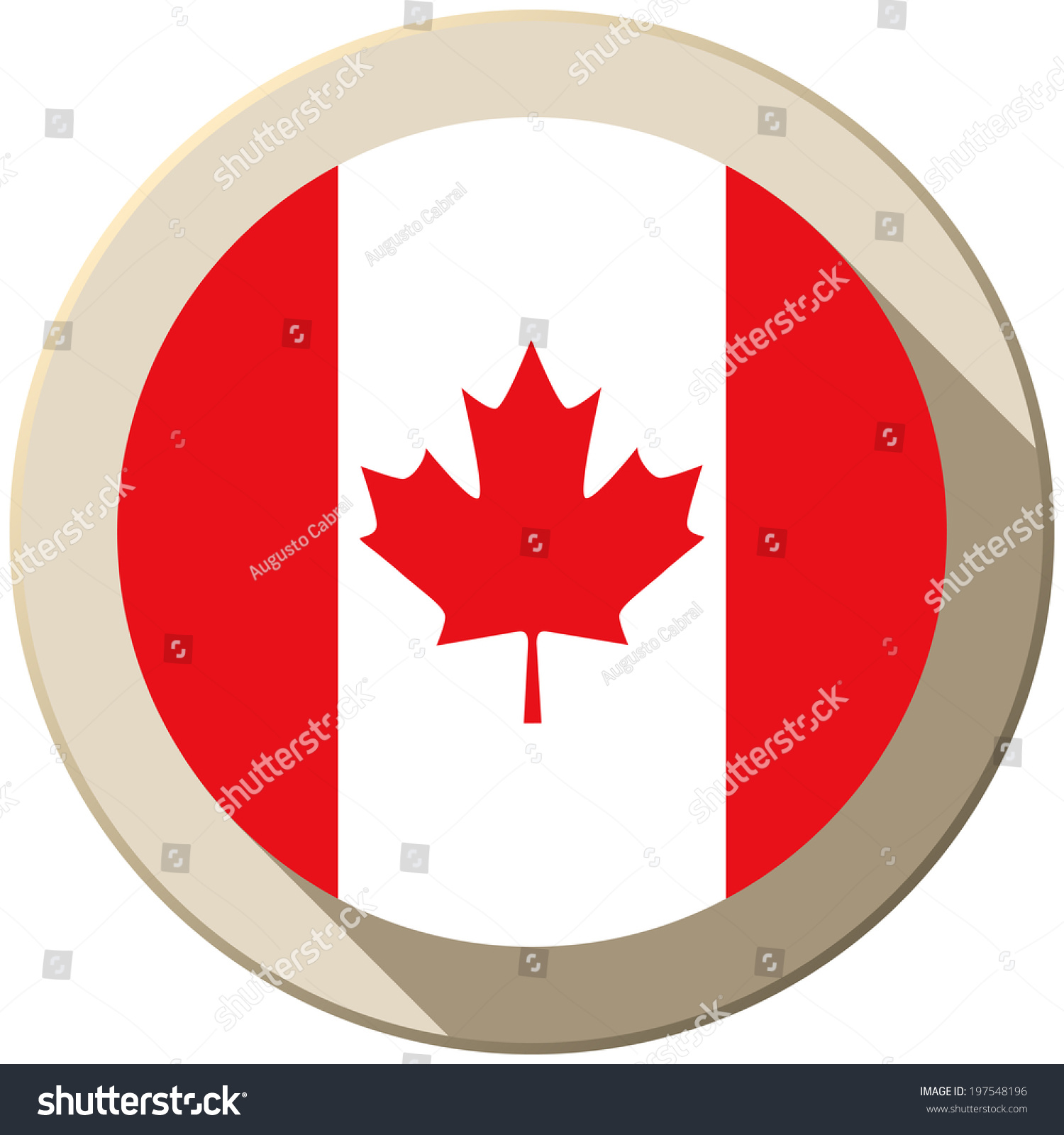 Vector Canada Flag Button Icon Modern Royalty Free Stock Vector 197548196 3076