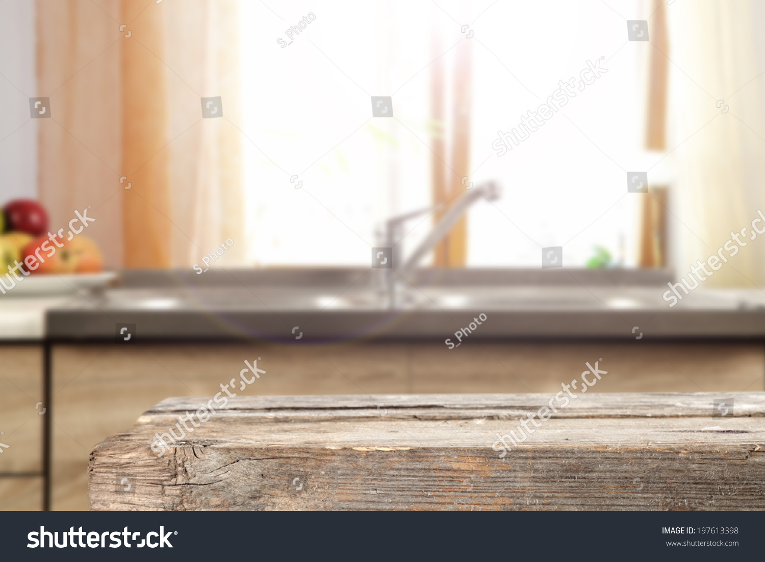 morning kitchen window and wood  #197613398