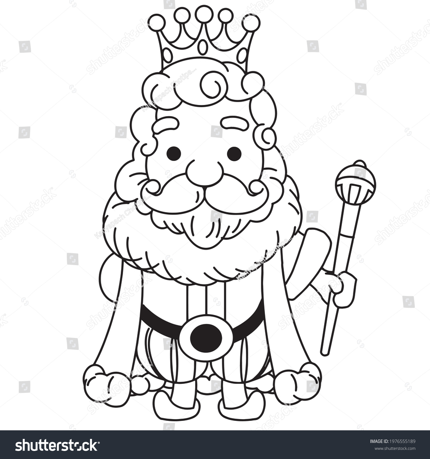 cute king coloring page with ouline.Coloring Royalty Free Stock