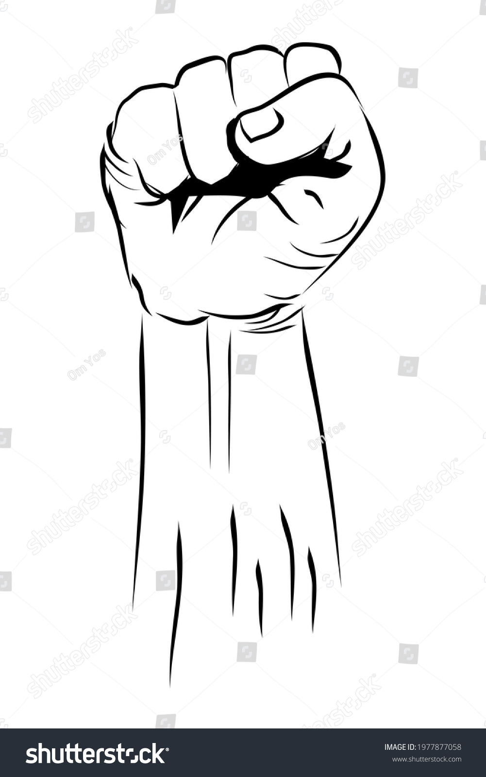 Vector Black and White Hand Draw Sketch Punching - Royalty Free Stock ...