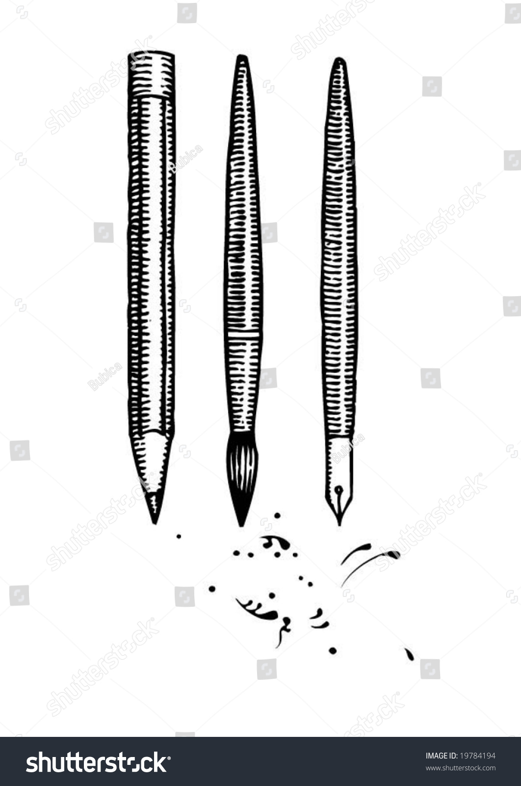 old fashion drawing tools - Royalty Free Stock Vector 19784194 - Avopix.com