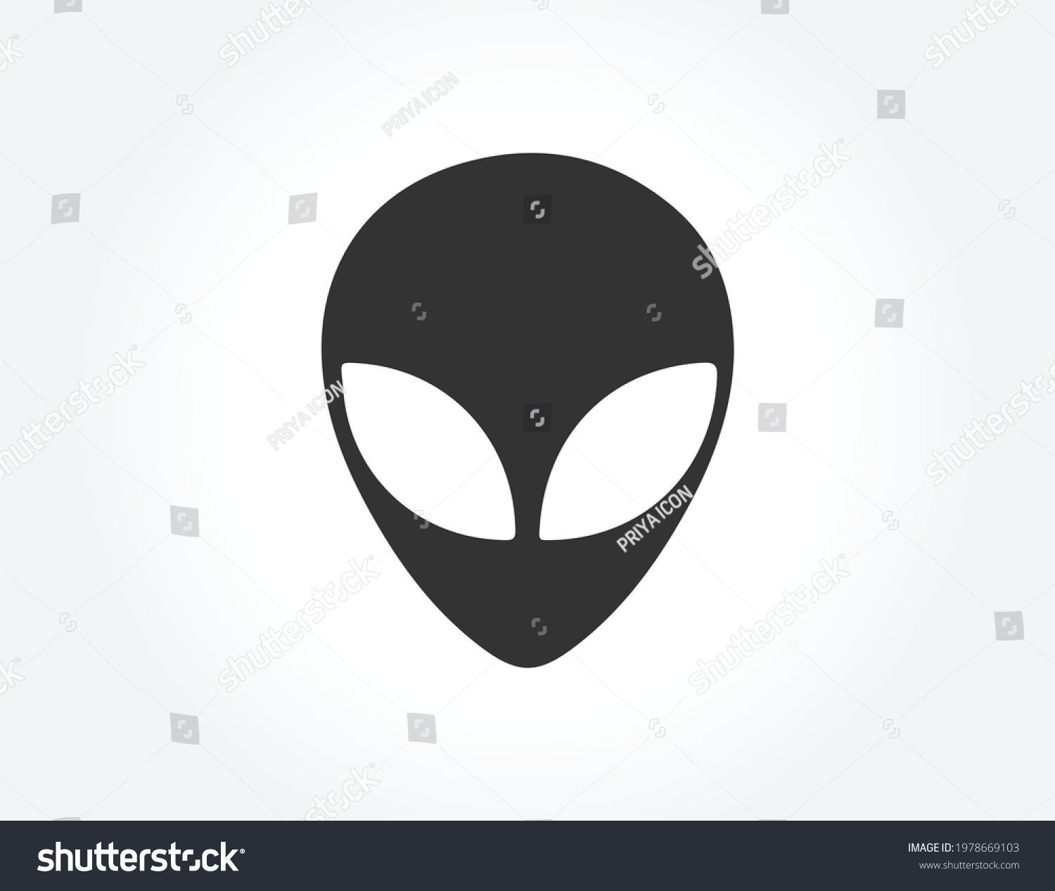 Vector Simple Isolated Alien Icon - Royalty Free Stock Vector ...