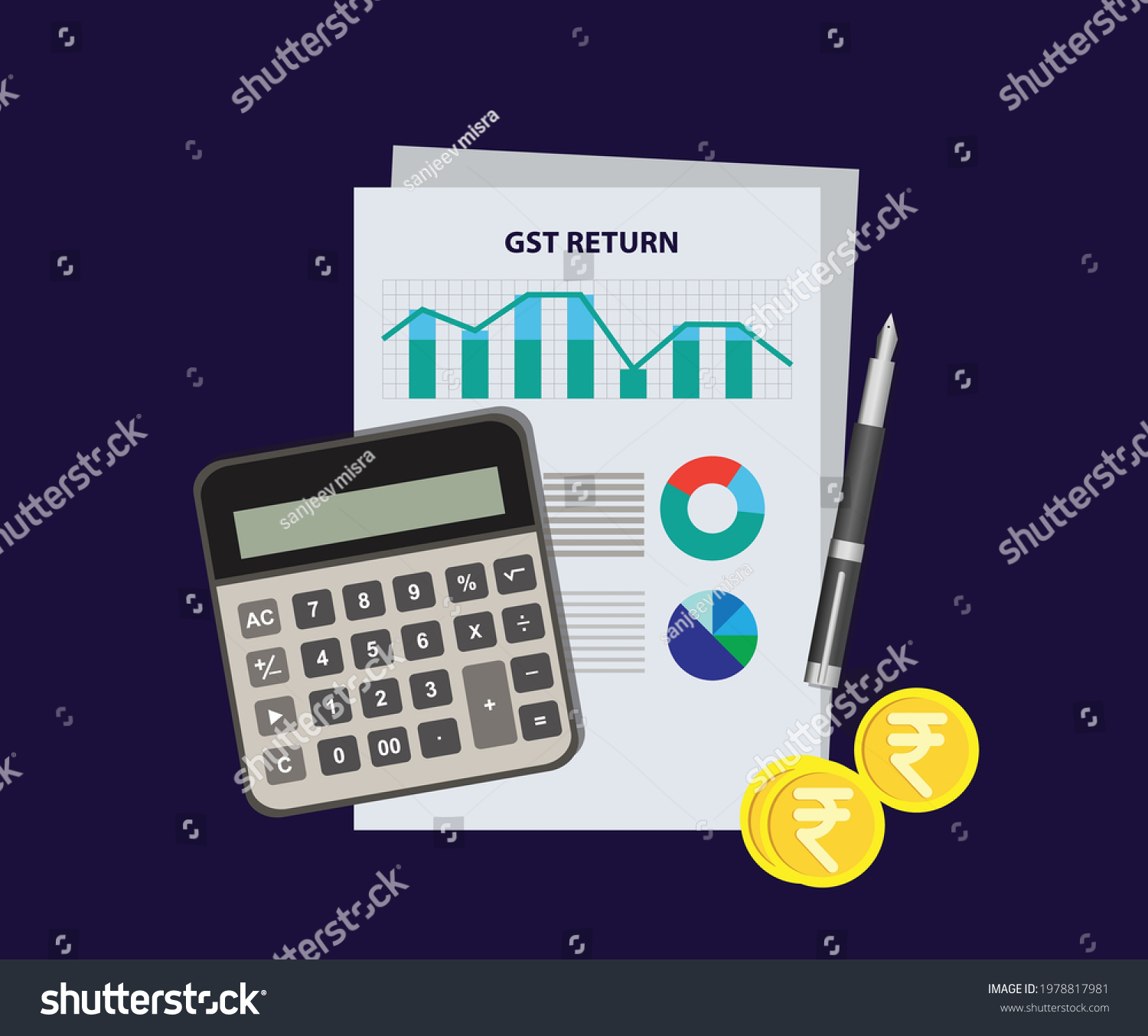 GST return vector illustration. Goods and - Royalty Free Stock Vector ...