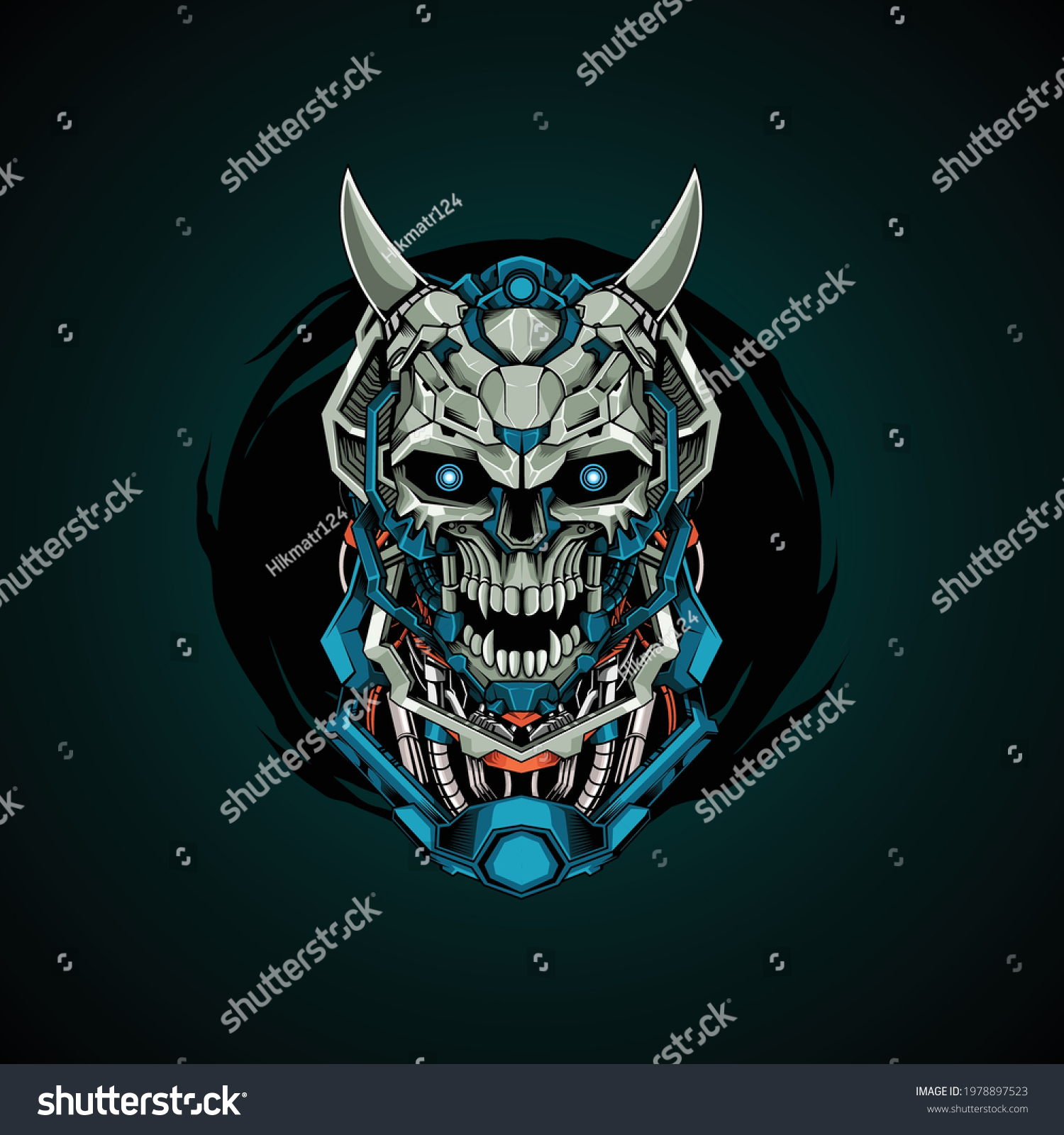 skeleton robot vector evil illustration - Royalty Free Stock Vector ...