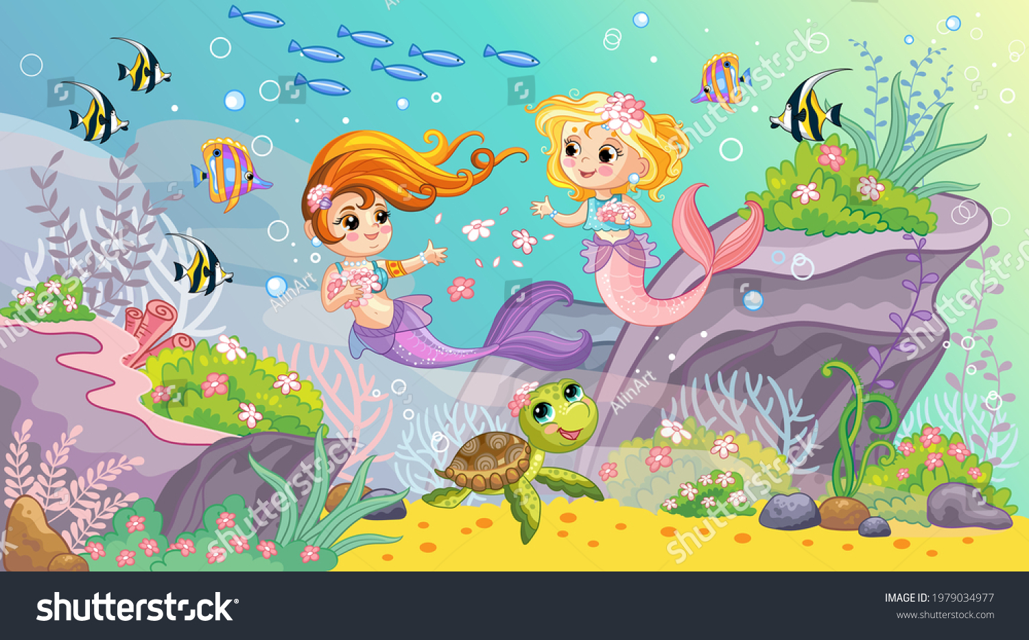 Background with an underwater world in a - Royalty Free Stock Vector ...