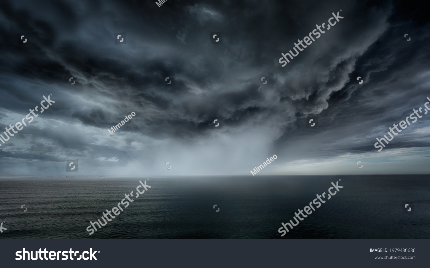 stormy clouds and rain with dramatic sky #1979480636