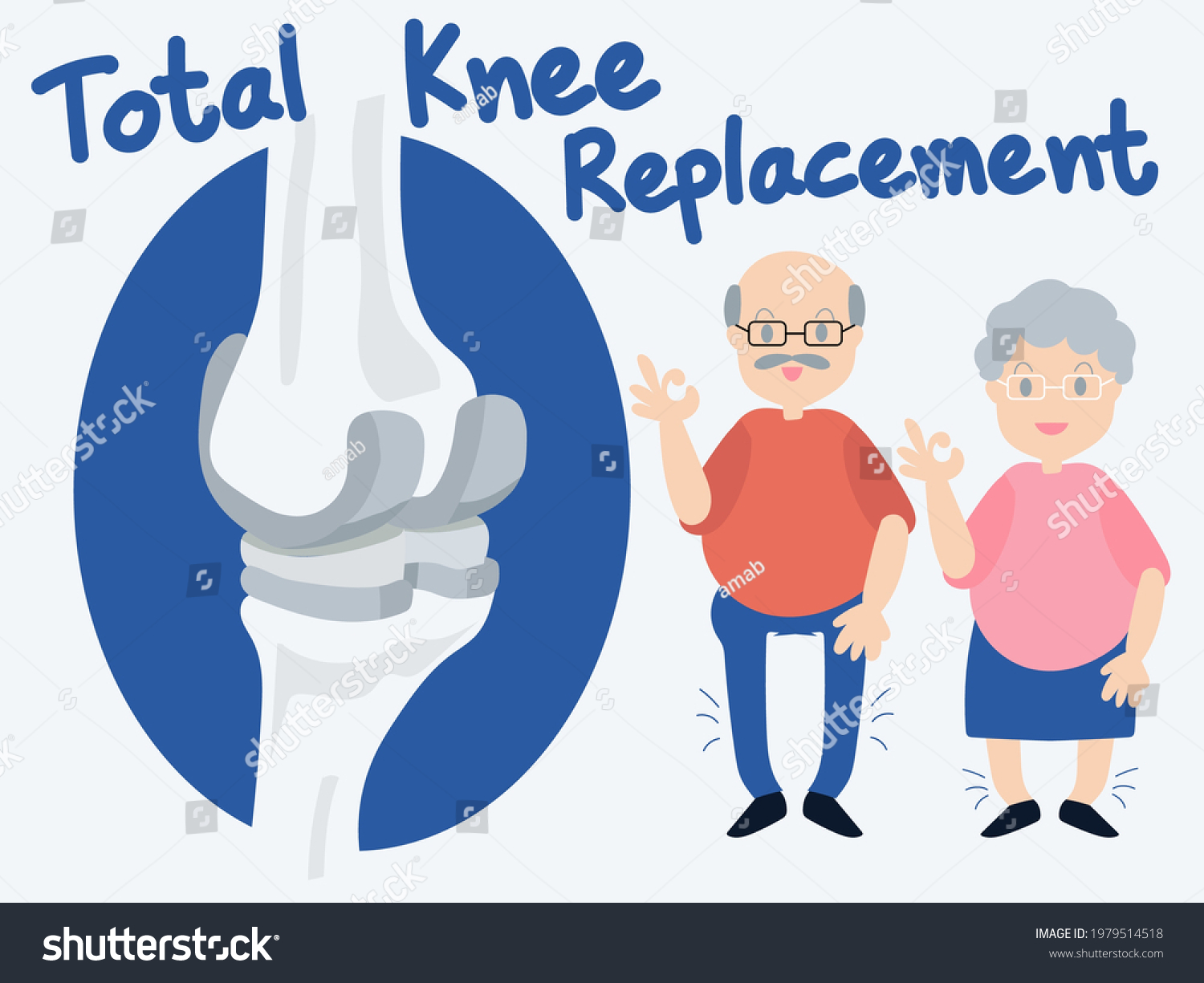 Vector Of Total Knee Replacement Or Total Knee Royalty Free Stock Vector 1979514518