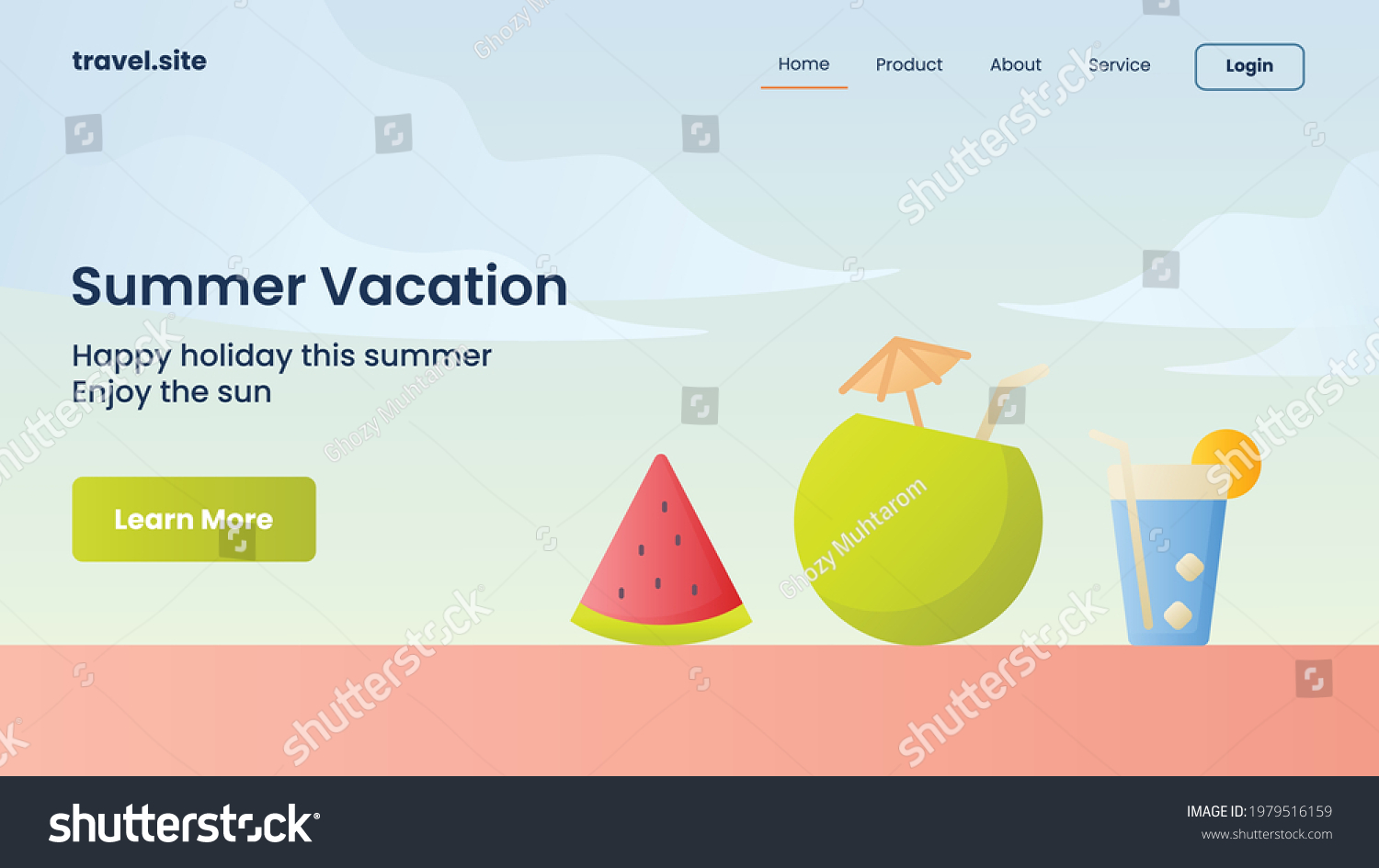 Summer Vacation Campaign For Web Website Home Royalty Free Stock