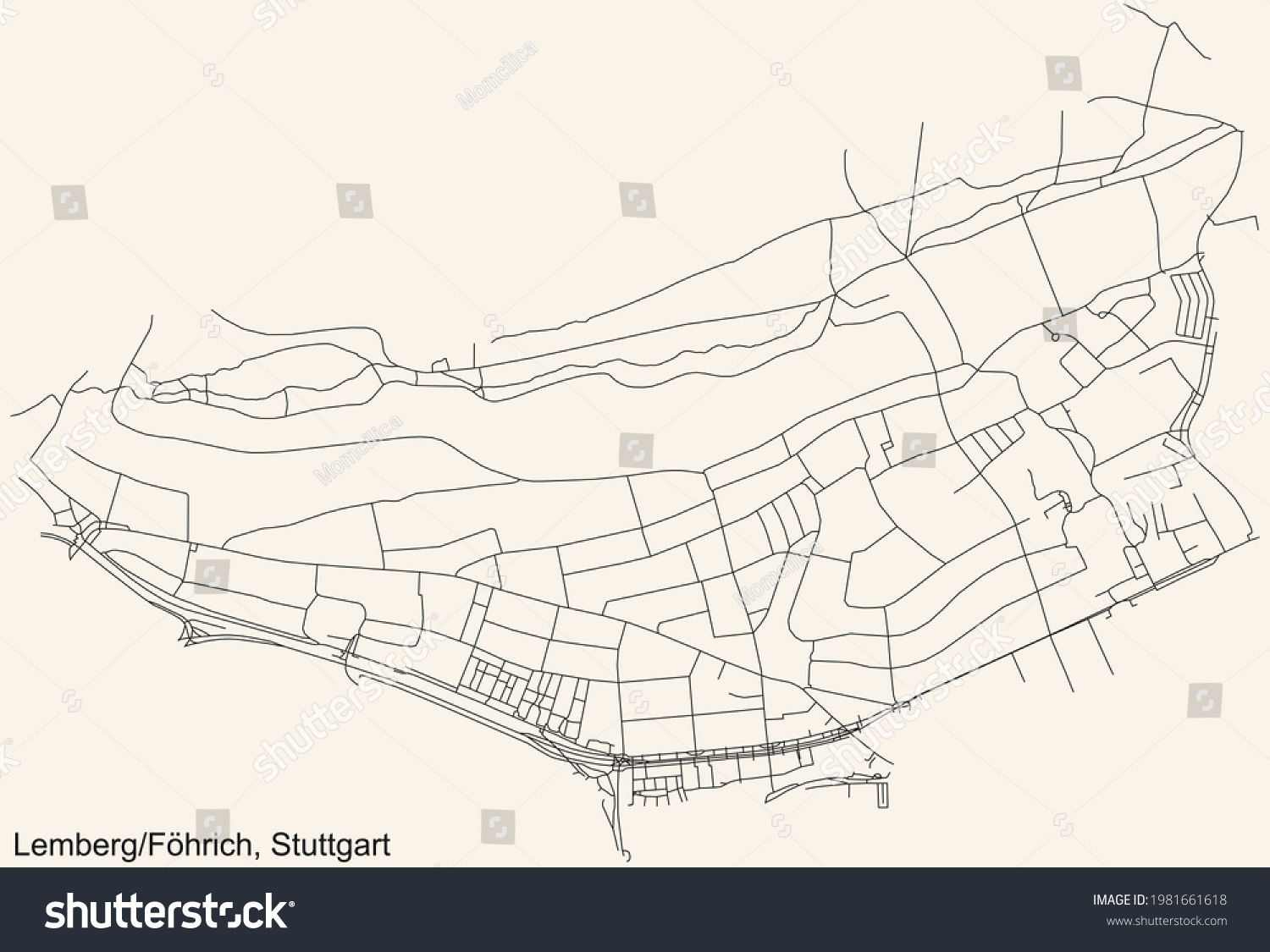 Black simple detailed street roads map on - Royalty Free Stock Vector ...