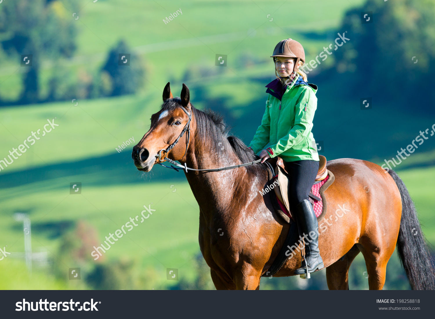 Woman riding a horse #198258818