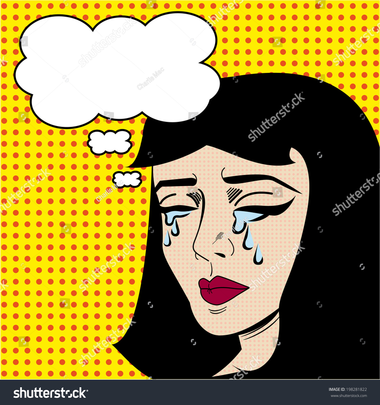 Crying Pop Art Lady Royalty Free Stock Vector Avopix Com