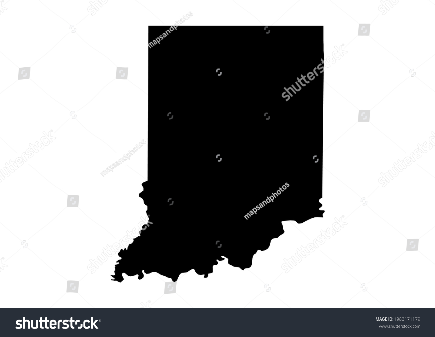 Fully editable, detailed vector map of Indiana - Royalty Free Stock ...