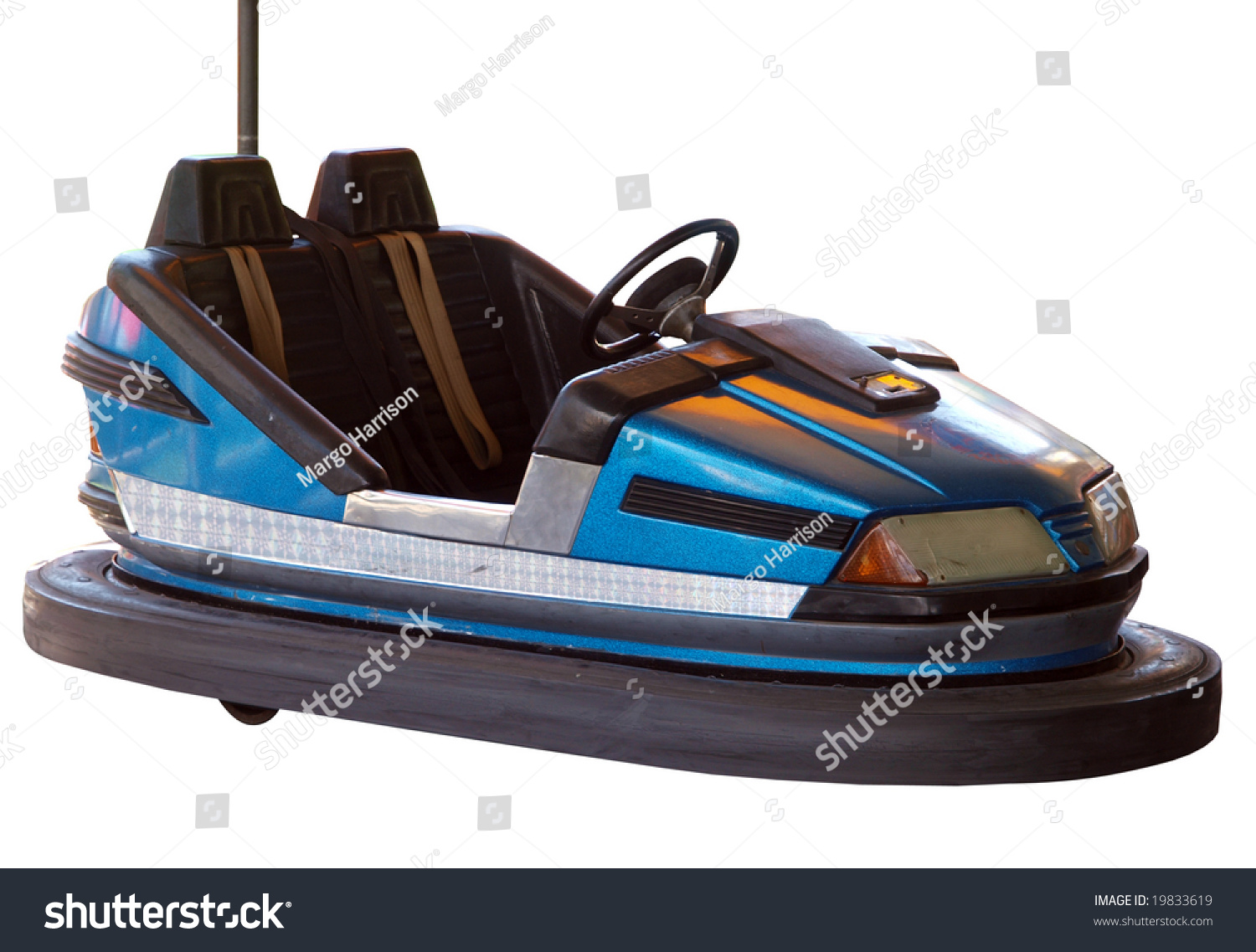 Blue Bumper Car isolated with clipping path #19833619