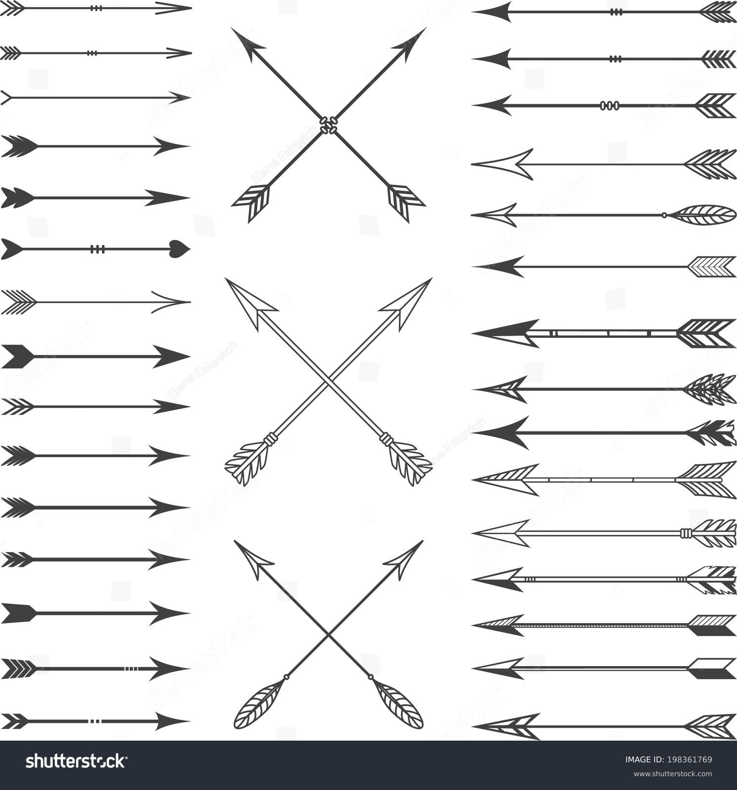 Arrow Clip art Set in Vector on White Background #198361769