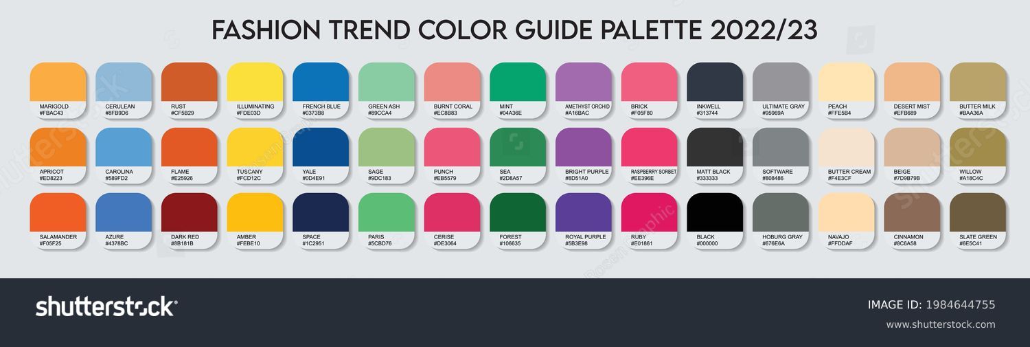 Fashion Trend Color Guide Palette 2022 23 An Royalty Free Stock