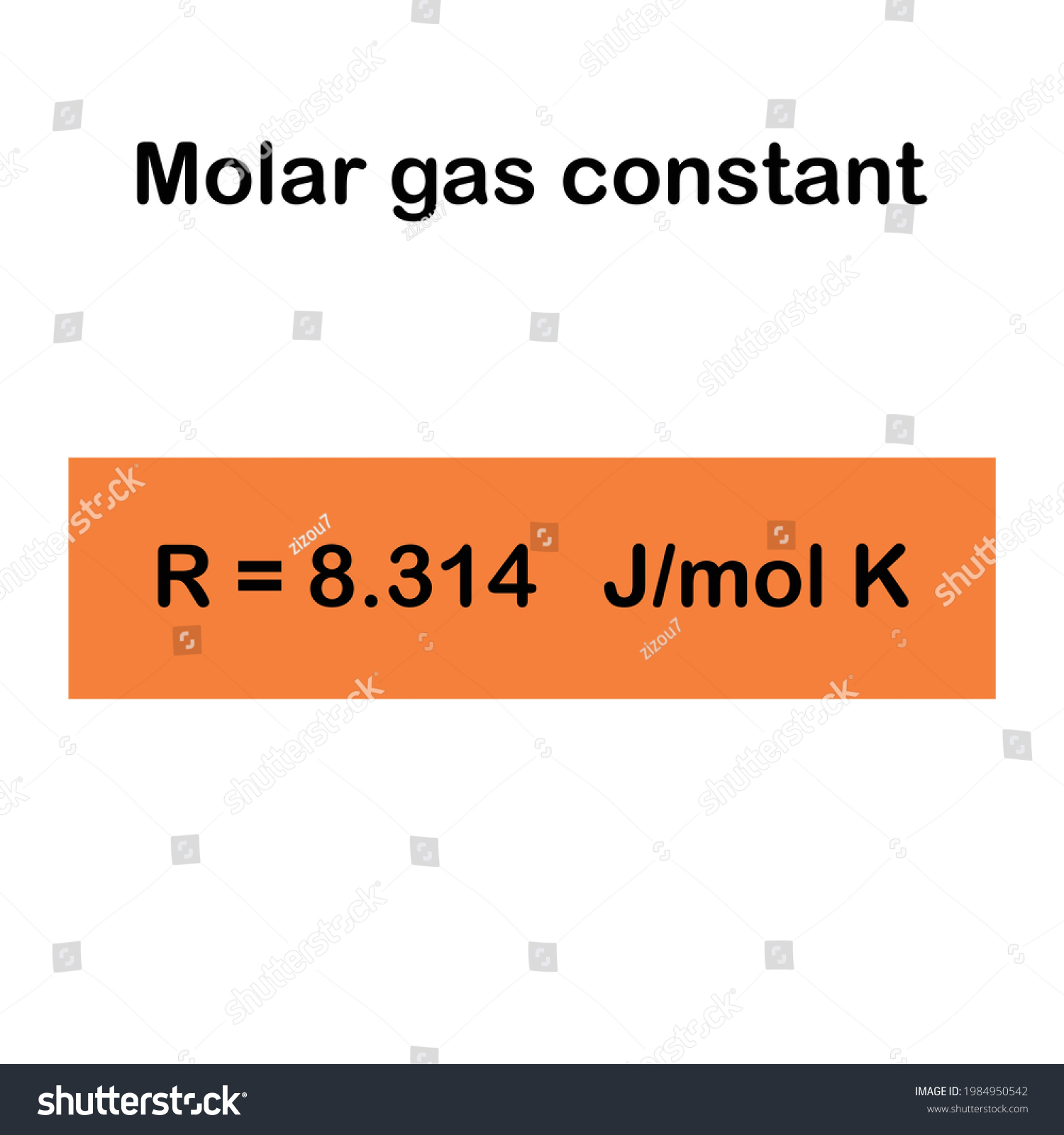 Molar Gas Constant Values Physics - Royalty Free Stock Vector 