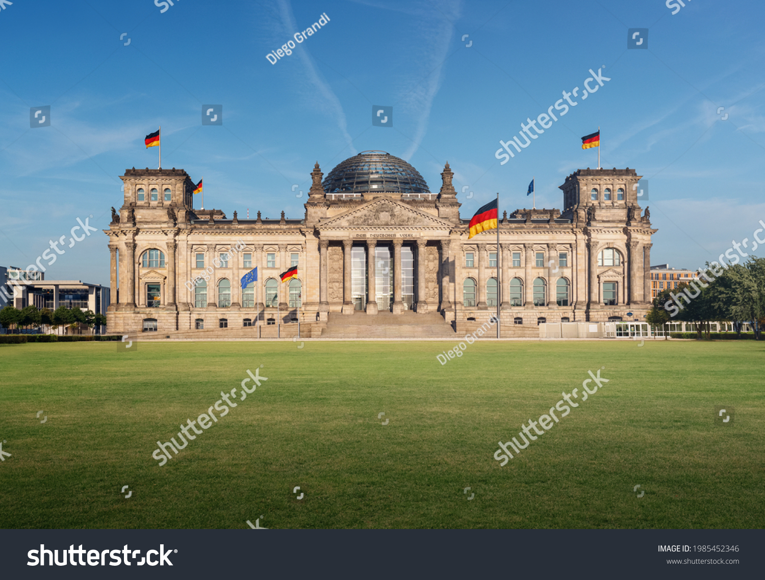 German Parliament (Bundestag) - Reichstag Building - Text says: To the German People - Berlin, Germany #1985452346