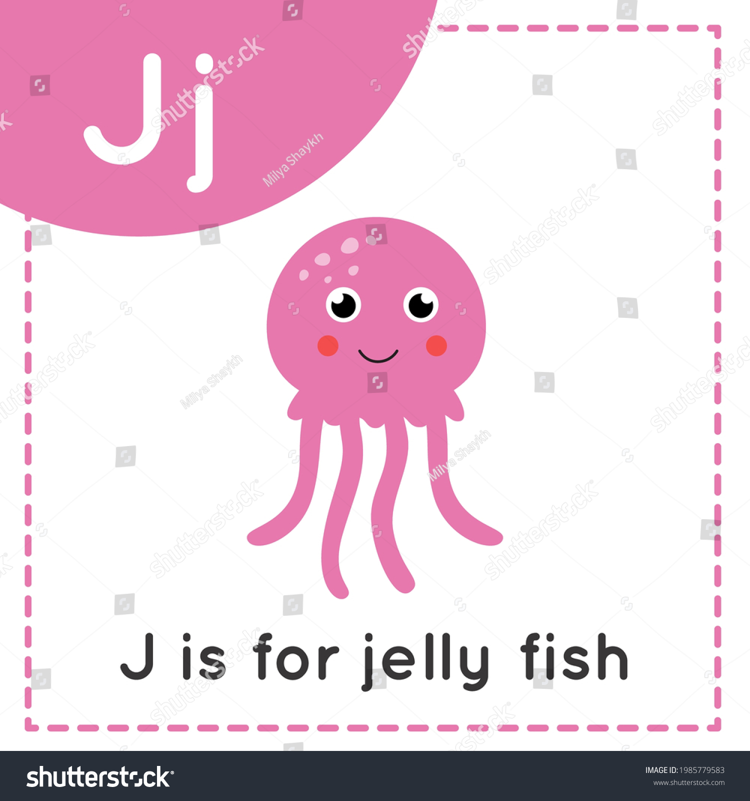 Animal alphabet flashcard for children. Learning - Royalty Free Stock ...