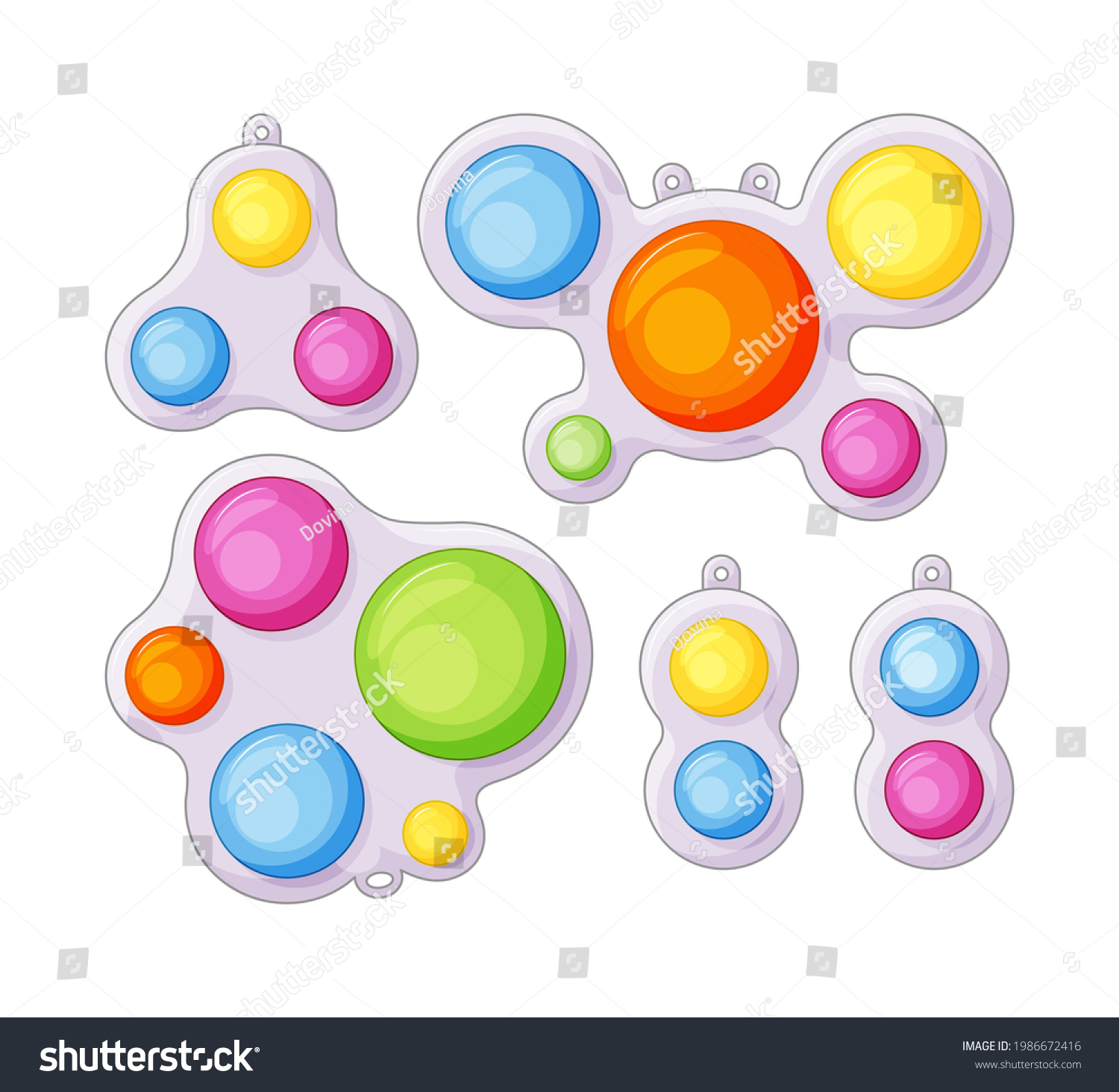 Simple dimple anti-stress toys with fidget - Royalty Free Stock Vector ...