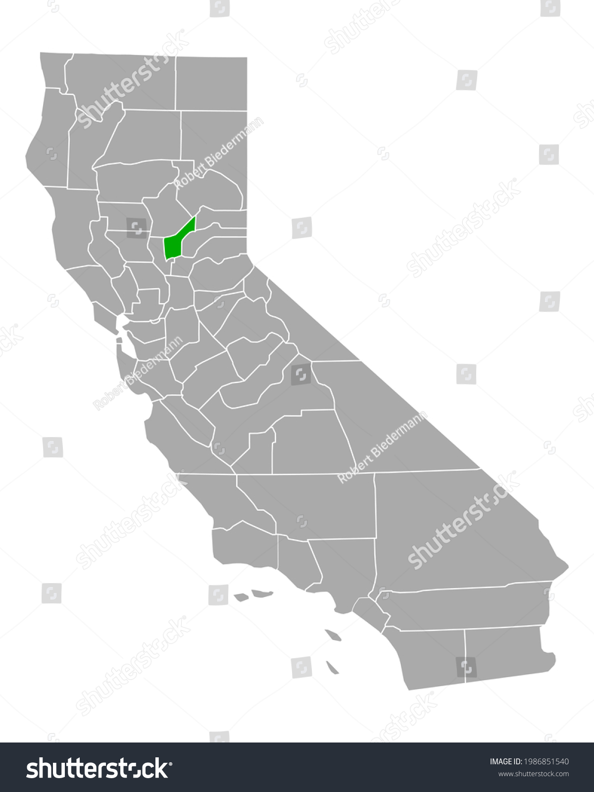 Map of Yuba in California on white - Royalty Free Stock Vector ...