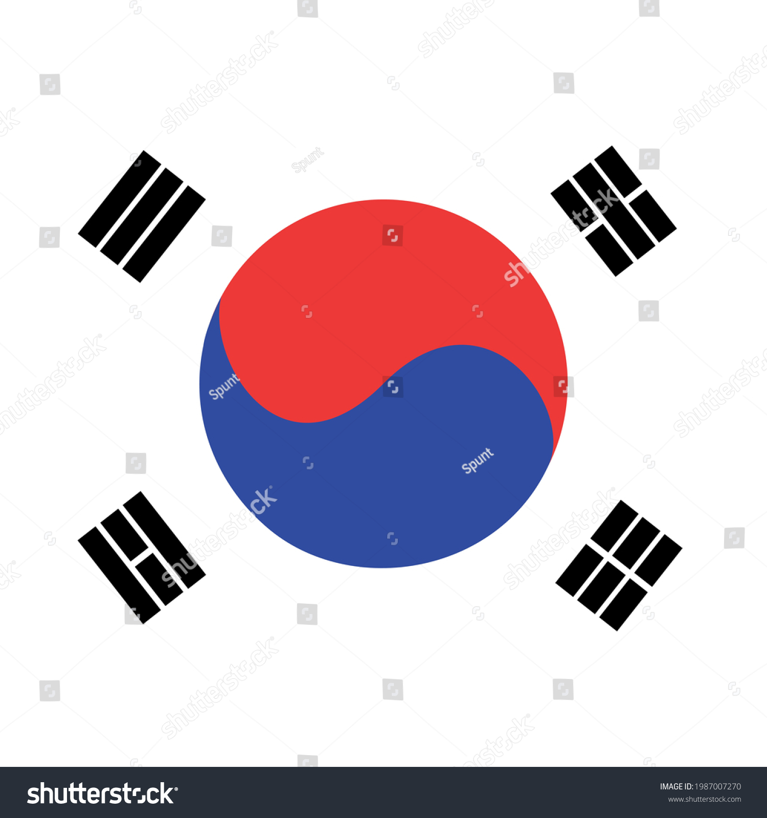 Logo. South Korea Flag Made with Official Korean - Royalty Free Stock ...