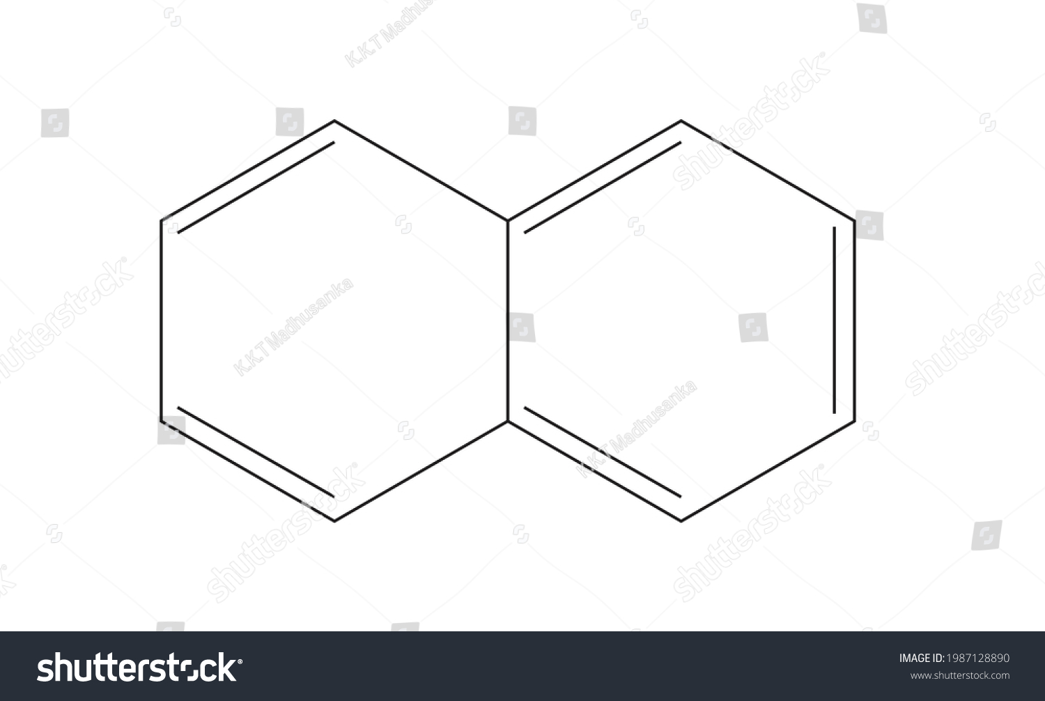 Chemical structure of naphthalene (Aromatic Royalty Free Stock Vector