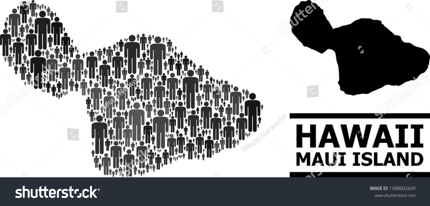 Map of Maui Island for demographics purposes. Royalty Free Stock