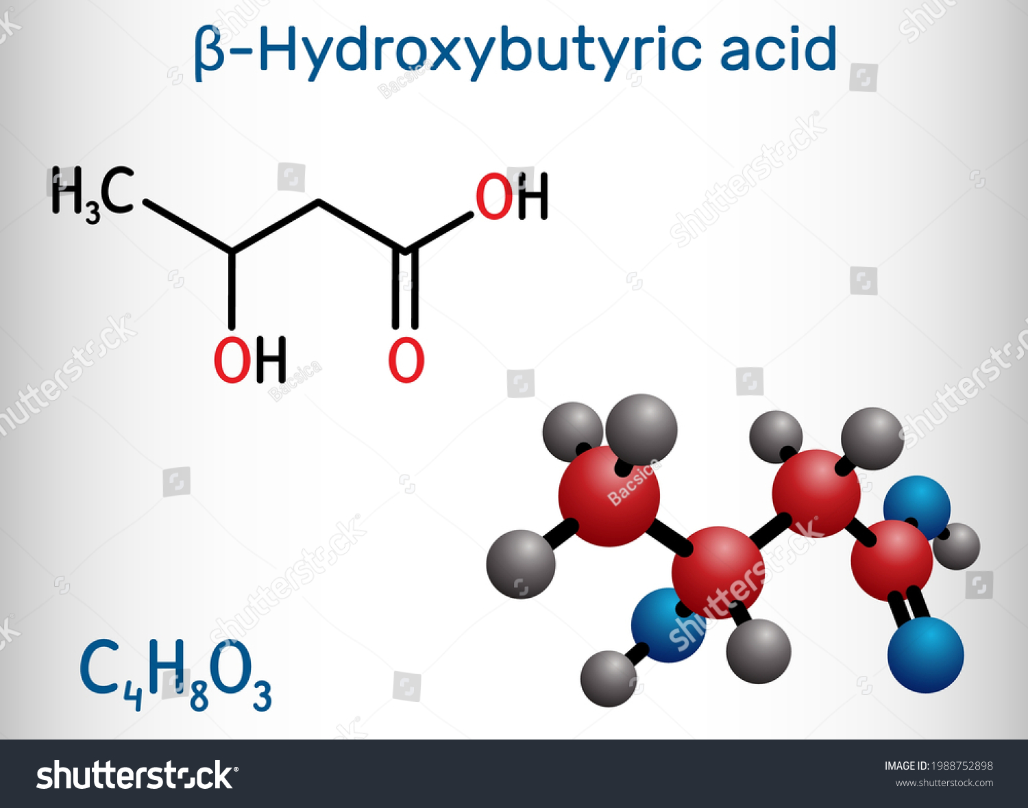 Beta-Hydroxybutyric Acid, 3-hydroxybutyric Acid - Royalty Free Stock ...