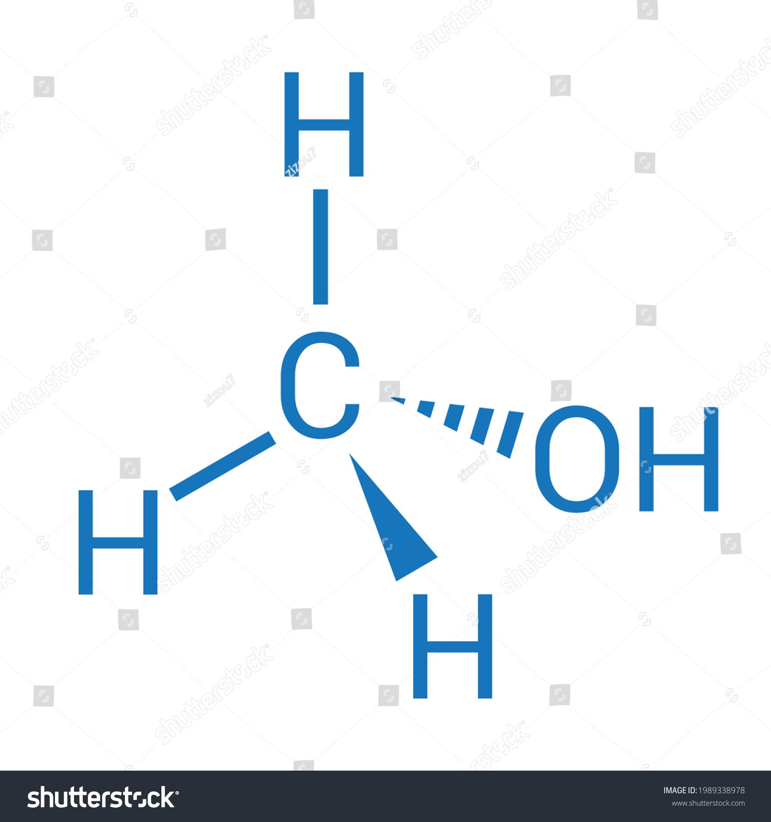 Chemical Structure Of Methanol Ch3oh Royalty Free Stock Vector 1989338978 4861