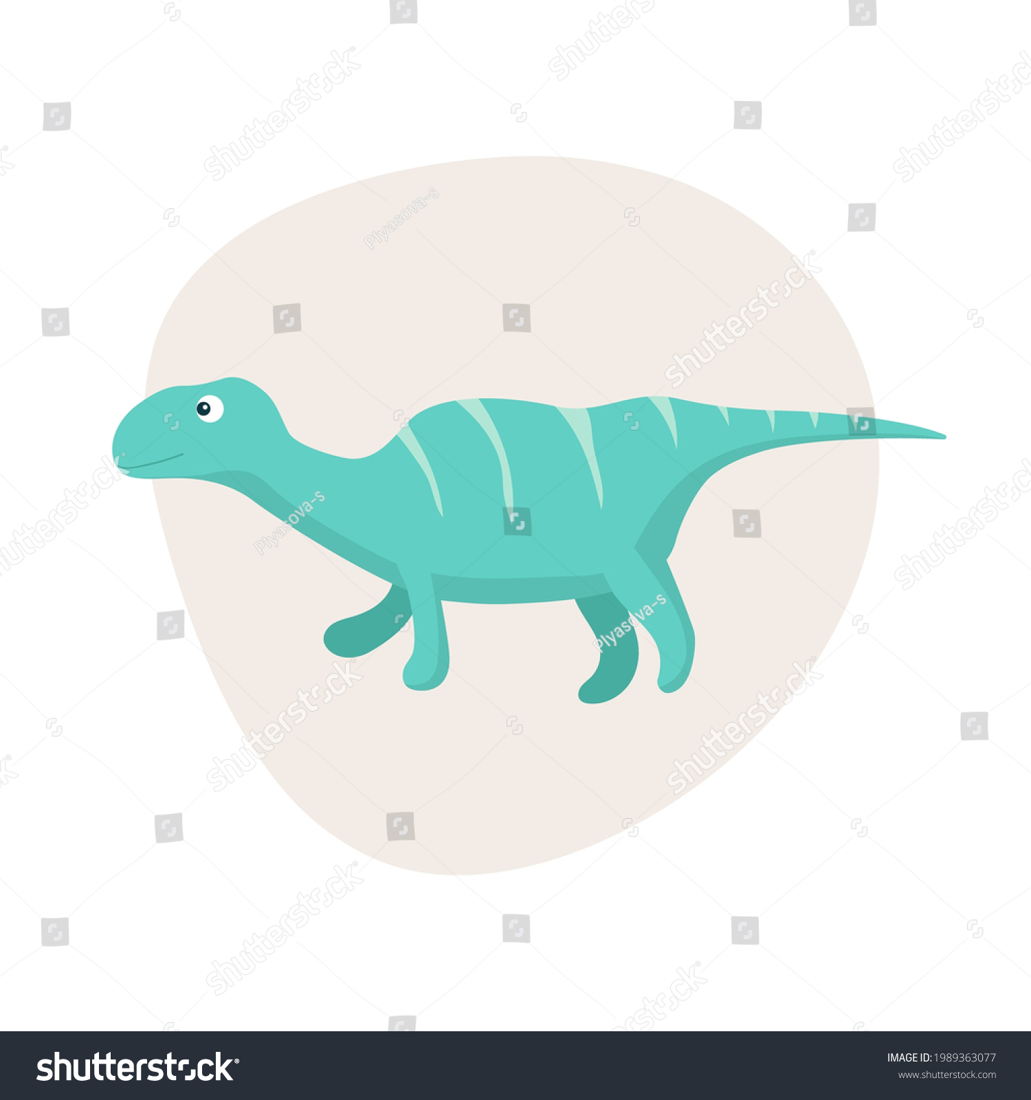 Cartoon Funny Green Dinosaur Cute Child Vector Royalty Free Stock